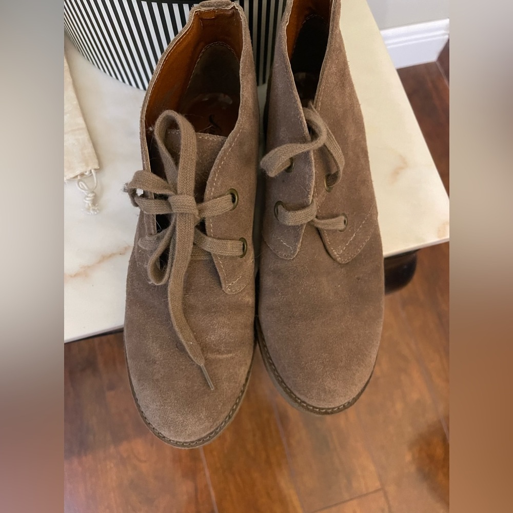 Lucky Brand suede lace up booties